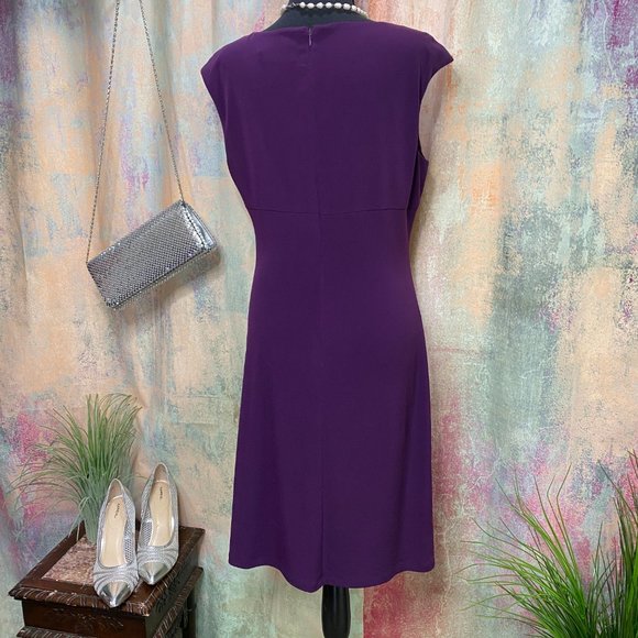 πEliza J Semi Formal soft flowing Cocktail Dress with Rhinestone Accents - Picture 8 of 16